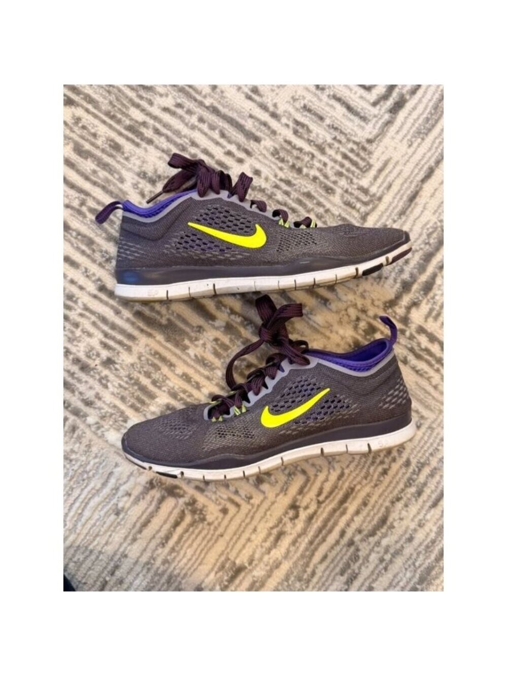 Nike women's size 8.5 Free TR Fit 4 grey, purple, yellow training sneakers